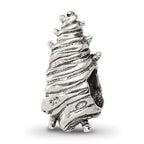 Sterling Silver 925 Shell Bead with Antiqued Finish Solid and Casted Design