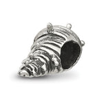 Sterling Silver 925 Shell Bead with Antiqued Finish Solid and Casted Design