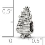 Sterling Silver 925 Shell Bead with Antiqued Finish Solid and Casted Design