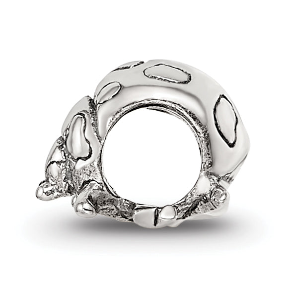 Sterling Silver 925 Ladybug Bead for Kids with Antiqued Finish