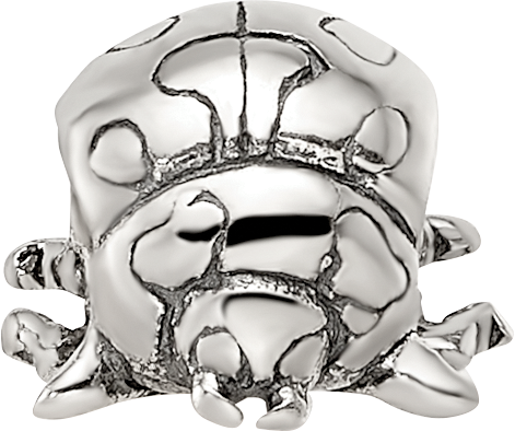 Sterling Silver 925 Ladybug Bead for Kids with Antiqued Finish