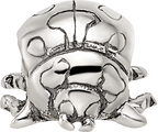Sterling Silver 925 Ladybug Bead for Kids with Antiqued Finish