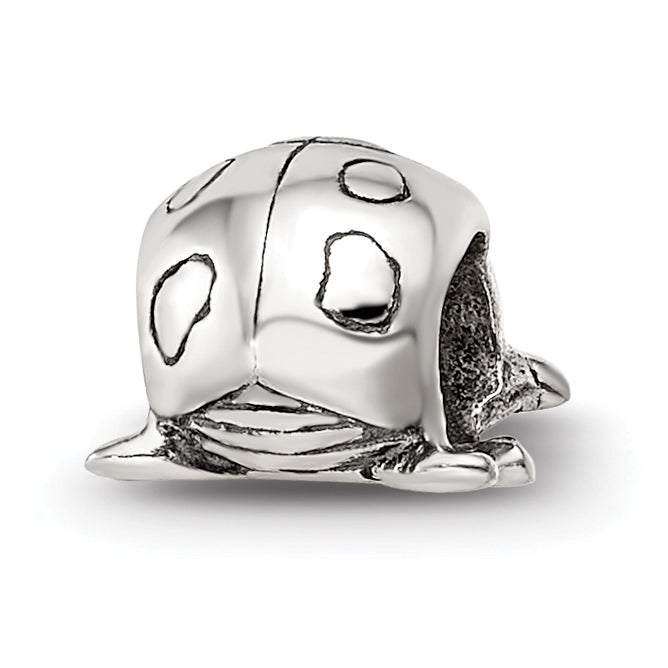 Sterling Silver 925 Ladybug Bead for Kids with Antiqued Finish