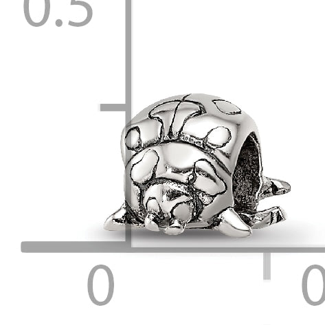 Sterling Silver 925 Ladybug Bead for Kids with Antiqued Finish