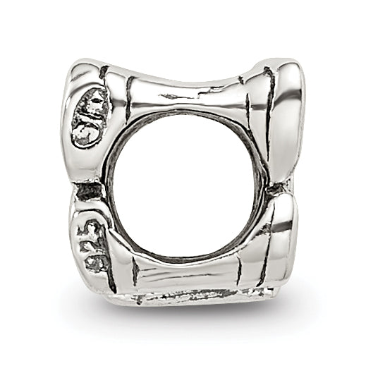 Sterling Silver 925 Kids Butterfly Bead with Antiqued Finish Solid Design Secondary image