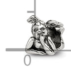 Sterling Silver 925 Kids Angel Bead with Antiqued Finish  Solid Casted Design