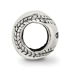 Sterling Silver 925 Kids Softball Bead with Antiqued Finish Solid Design