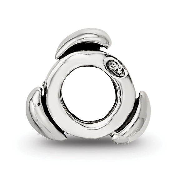 Sterling Silver 925 Kids Heart Bead with Antiqued Finish Solid Design Secondary image