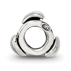 Sterling Silver 925 Kids Heart Bead with Antiqued Finish Solid Design