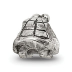 Sterling Silver 925 Kids Turtle Bead with Antiqued Finish Solid Design