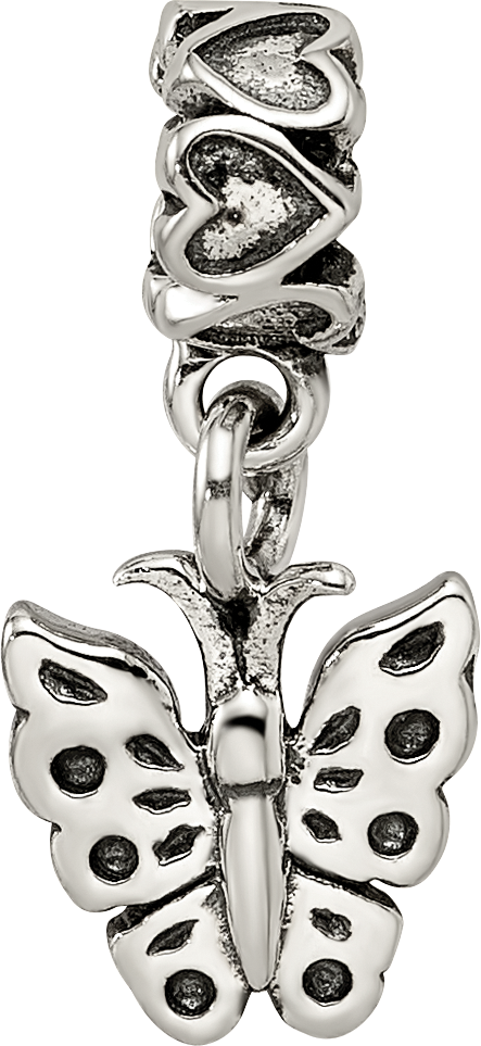 Kids Collection Sterling Silver Butterfly Dangle Reflections Bead