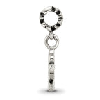 Sterling Silver Kids 4-Leaf Clover Dangle Bead with Antiqued Finish
