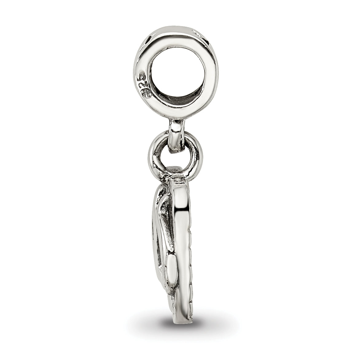 Sterling Silver Kids Flip Flops Bead with Antiqued Finish Solid Charm Secondary image