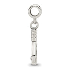 Sterling Silver 925 Kids Tennis Racket Bead Antiqued Finish Solid Charm