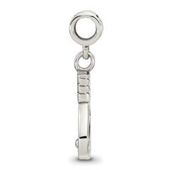 Sterling Silver 925 Kids Tennis Racket Bead Antiqued Finish Solid Charm