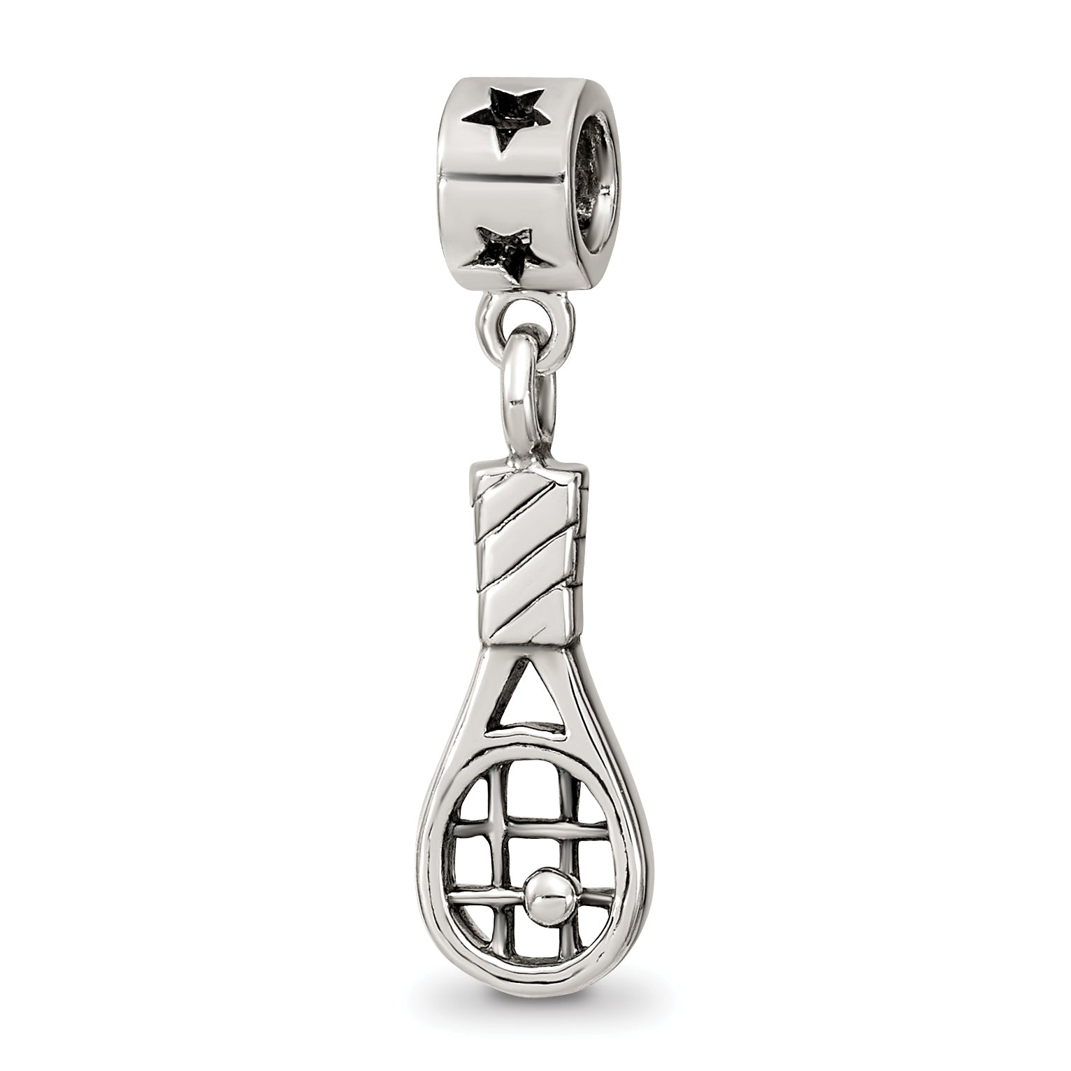 Sterling Silver Reflections Kids Tennis Racket Dangle Bead Main image