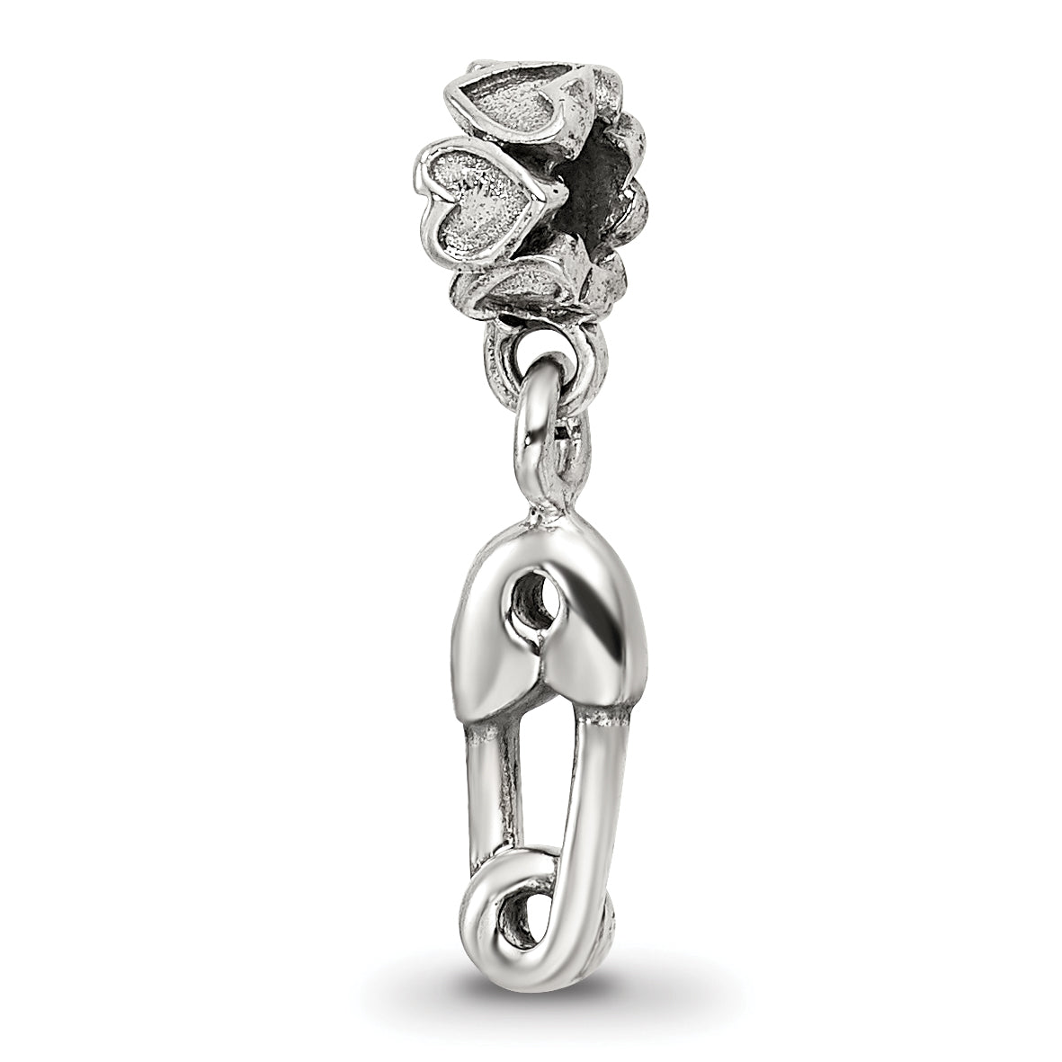 Kids Collection Sterling Silver Safety Pin Dangle Reflections Bead Main image