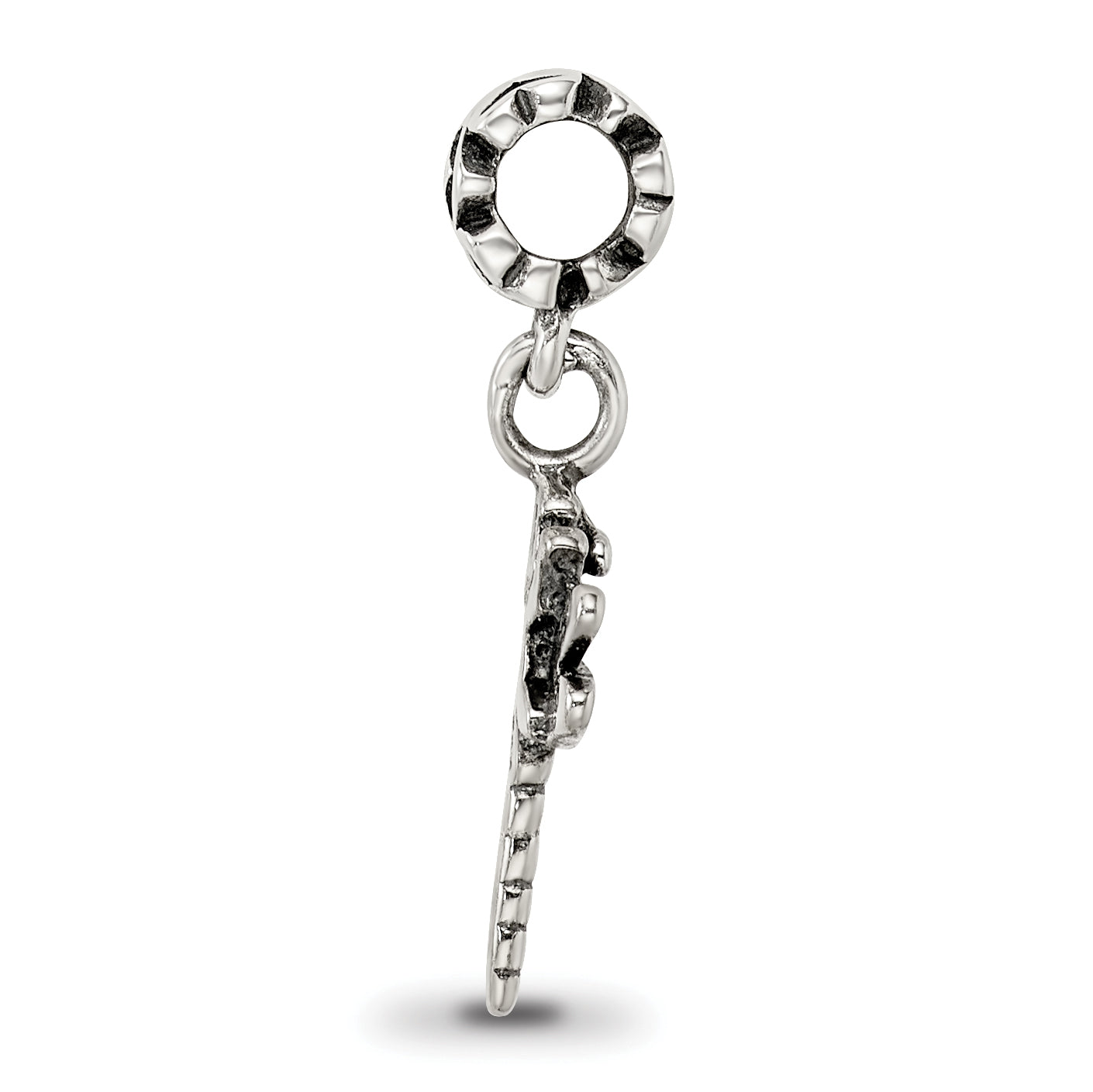 Sterling Silver 925 Dragonfly Kids Dangle Bead with Antiqued Finish Secondary image