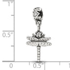 Sterling Silver 925 Dragonfly Kids Dangle Bead with Antiqued Finish