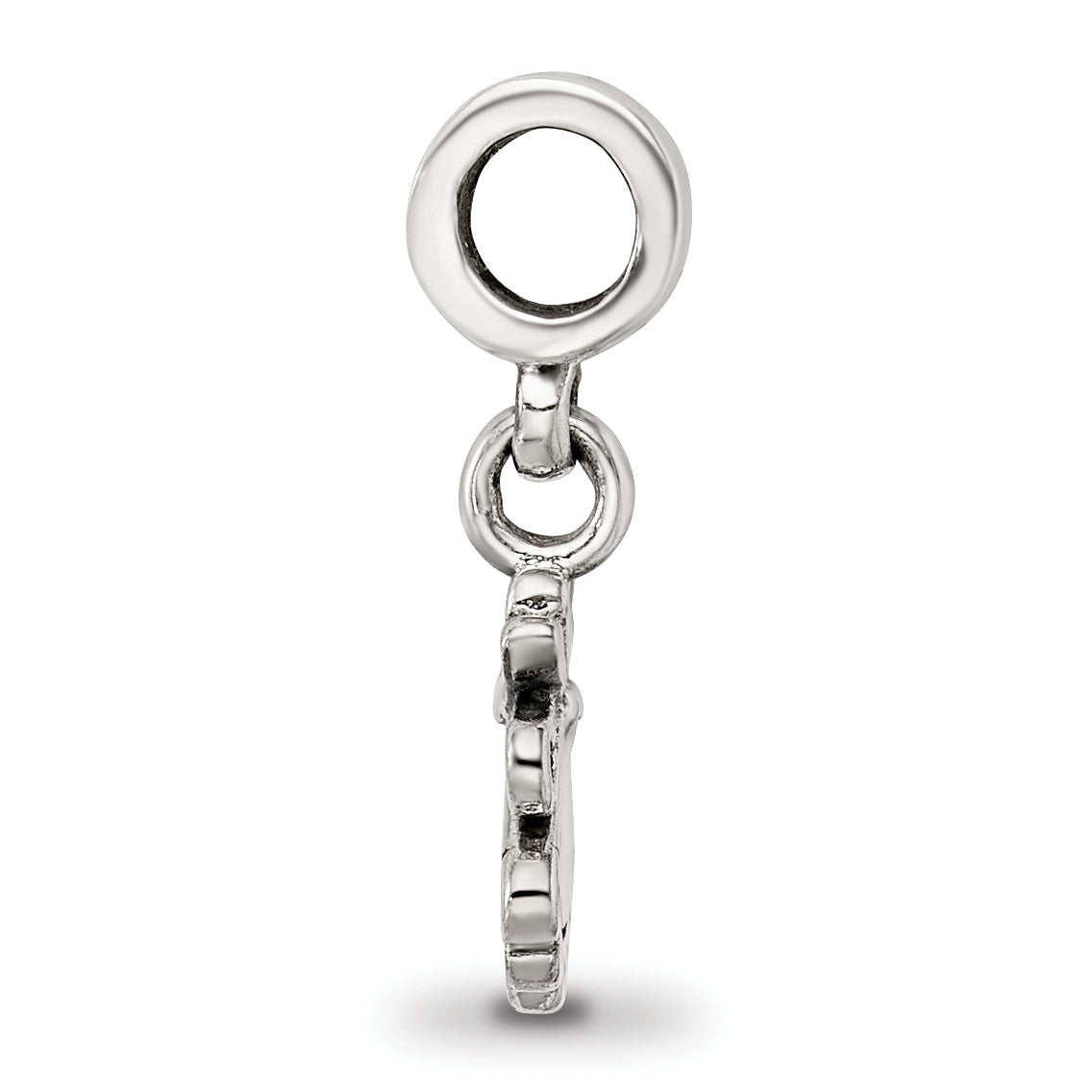 Sterling Silver Kid's Fan Dangle Bead with Antiqued Finish  Elegant and Timeless Secondary image