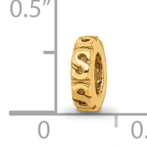 Gold-Plated Sterling Silver Swirl Spacer Bead with Polished Finish