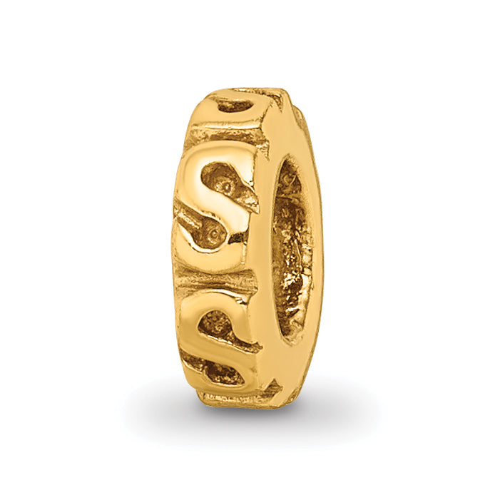 Sterling Silver Gold-plated Reflections Swirl Spacer Bead