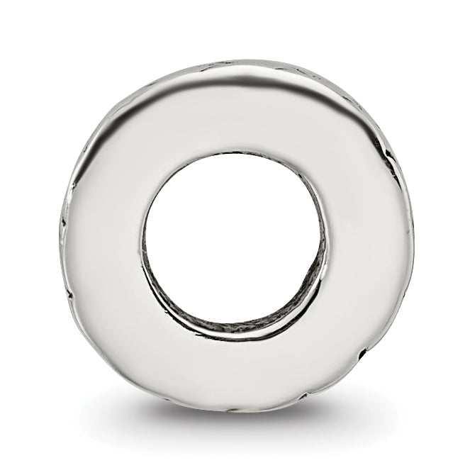Sterling Silver 925 Notched Spacer Bead with Antiqued Finish Solid Design