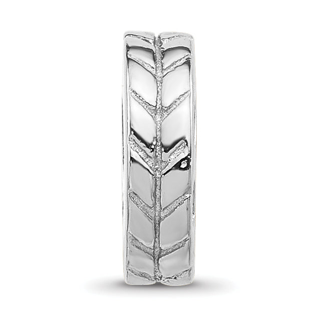 Sterling Silver 925 Notched Spacer Bead with Antiqued Finish Solid Design