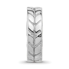Sterling Silver 925 Notched Spacer Bead with Antiqued Finish Solid Design
