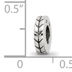 Sterling Silver 925 Notched Spacer Bead with Antiqued Finish Solid Design