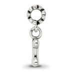 Sterling Silver 925 Dog Bone Dangle Bead for Kids with Antiqued Finish