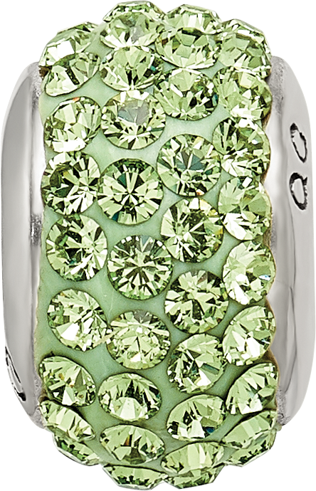Sterling Silver Reflections August Full Light Green Preciosa Crystal Bead