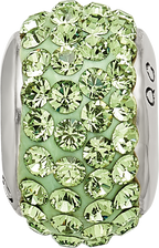 Sterling Silver Reflections August Full Light Green Preciosa Crystal Bead