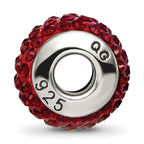 Sterling Silver January Red Crystal Bead with Antiqued Finish