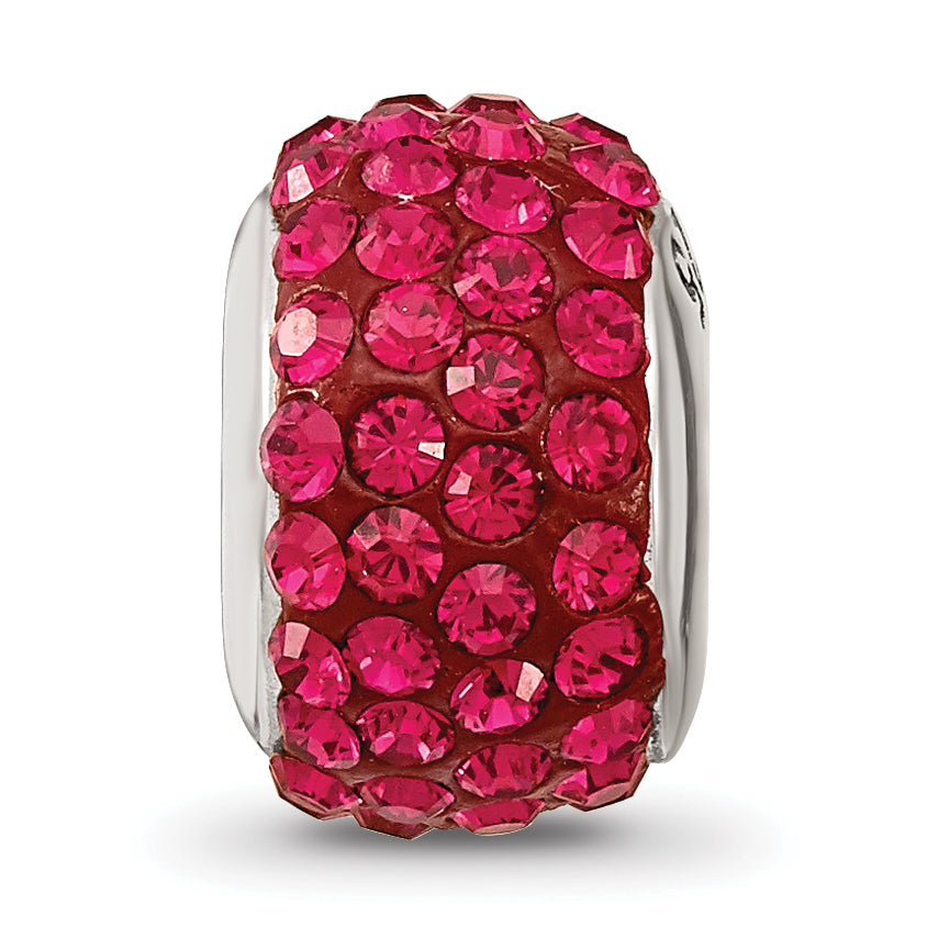 Sterling Silver 925 Antiqued Red Crystal Bead for July Birthstone Jewelry