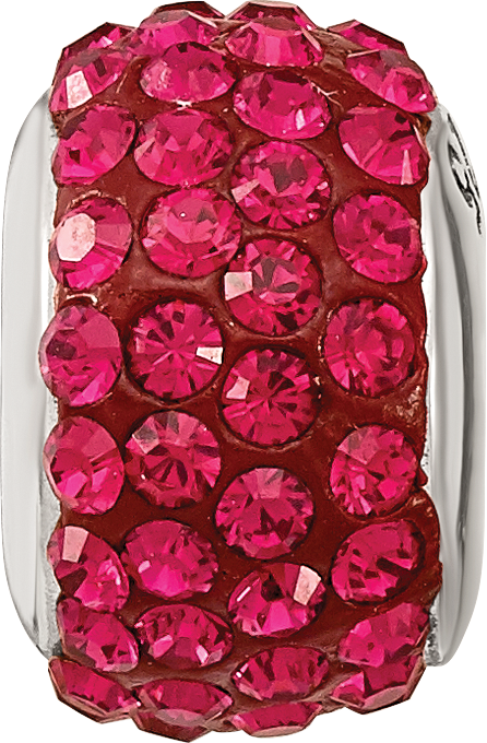 Sterling Silver 925 Antiqued Red Crystal Bead for July Birthstone Jewelry