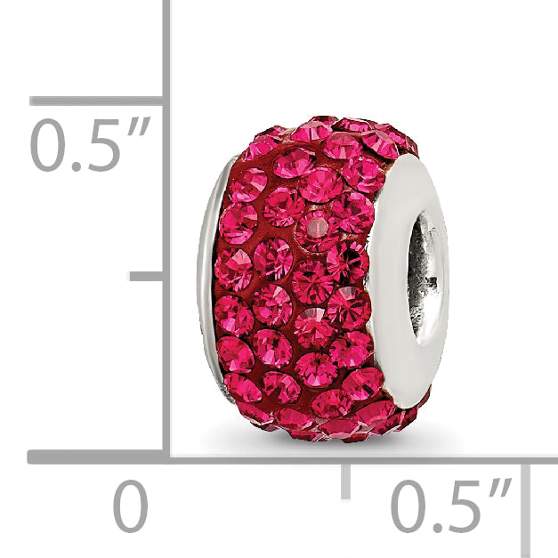 Sterling Silver 925 Antiqued Red Crystal Bead for July Birthstone Jewelry