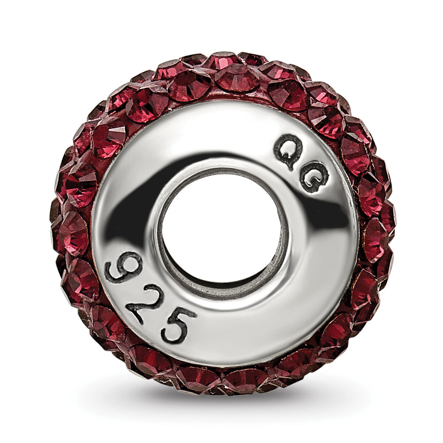 Sterling Silver 925 Red Crystal Bead with Antiqued Finish  Elegant June Birthstone Secondary image