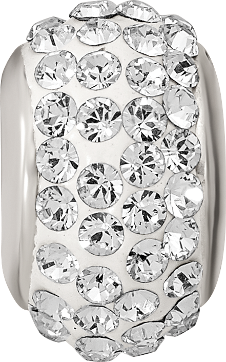 Sterling Silver 925 Bead with Preciosa Crystal for April Birthstone
