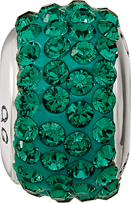 Sterling Silver Reflections May Full Green Preciosa Crystal Bead