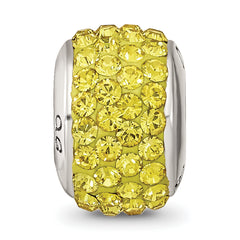 Sterling Silver 925 Yellow Crystal Bead with Antiqued Finish Statement Piece