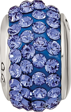 Sterling Silver Reflections September Full Blue Preciosa Crystal Bead