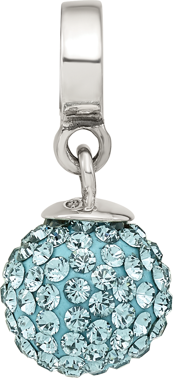 Sterling Silver Reflections Dec Preciosa Crystal Ball Dangle Bead