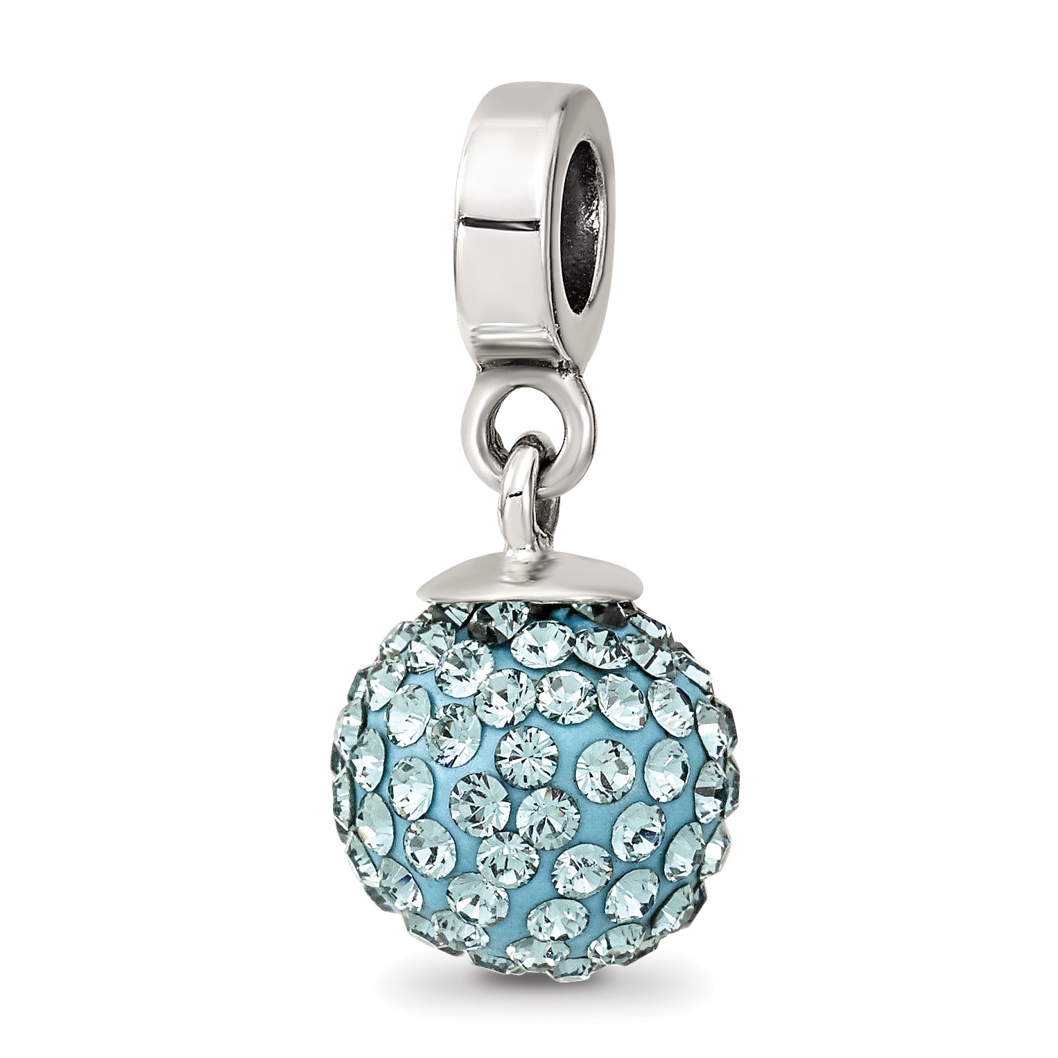 Sterling Silver Reflections Dec Preciosa Crystal Ball Dangle Bead