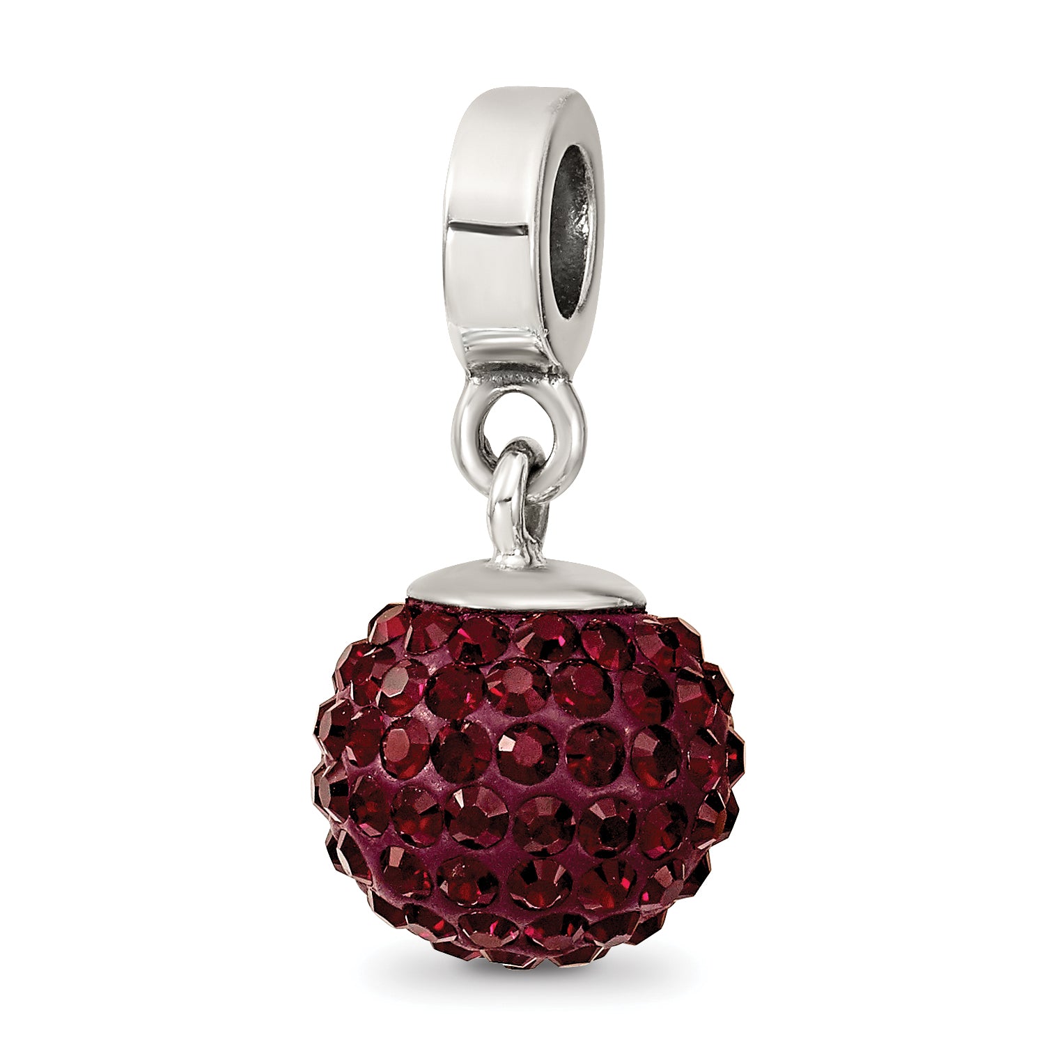Sterling Silver Reflections Jan Preciosa Crystal Ball Dangle Bead