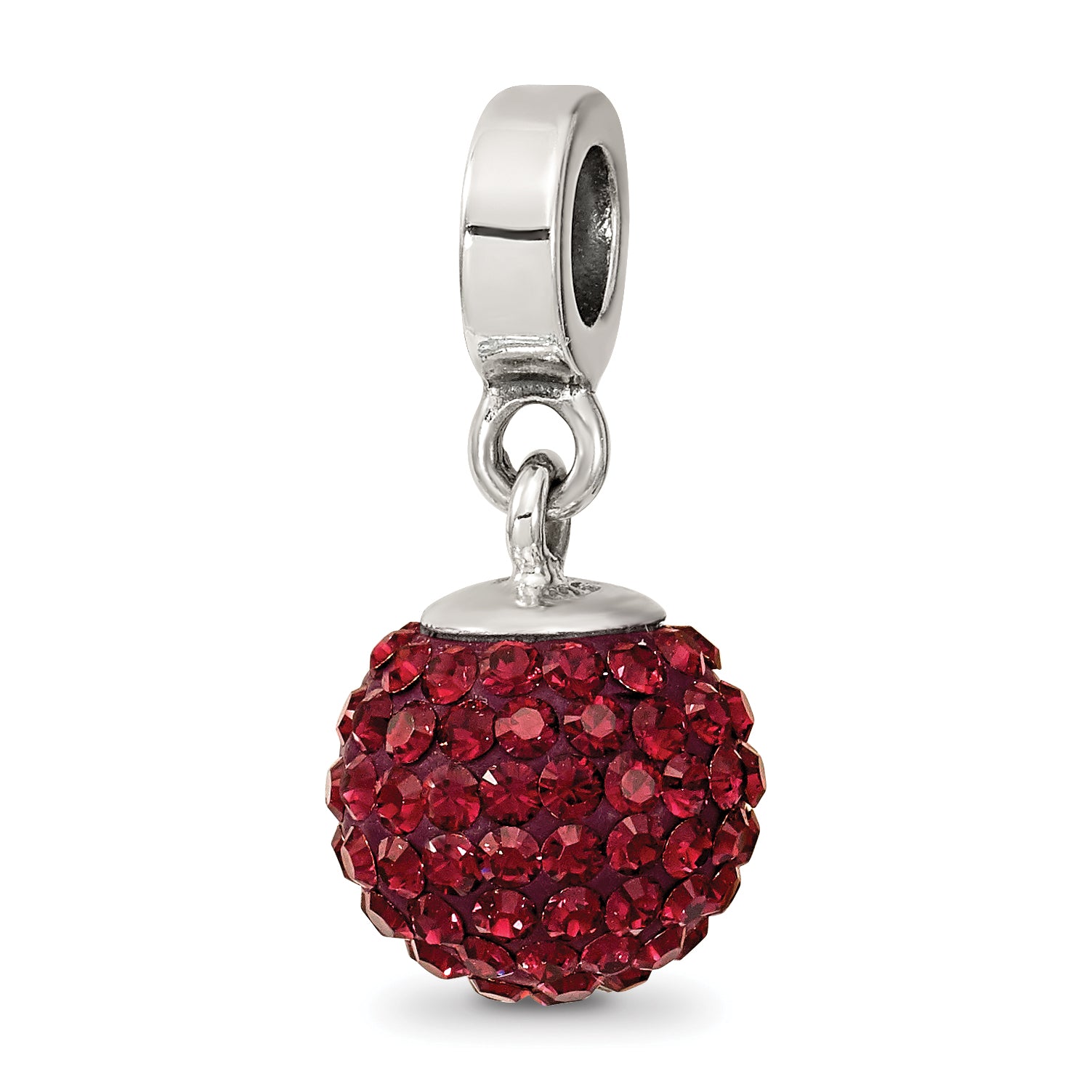 Sterling Silver Reflections June Red Preciosa Crystal Ball Dangle Bead Main image