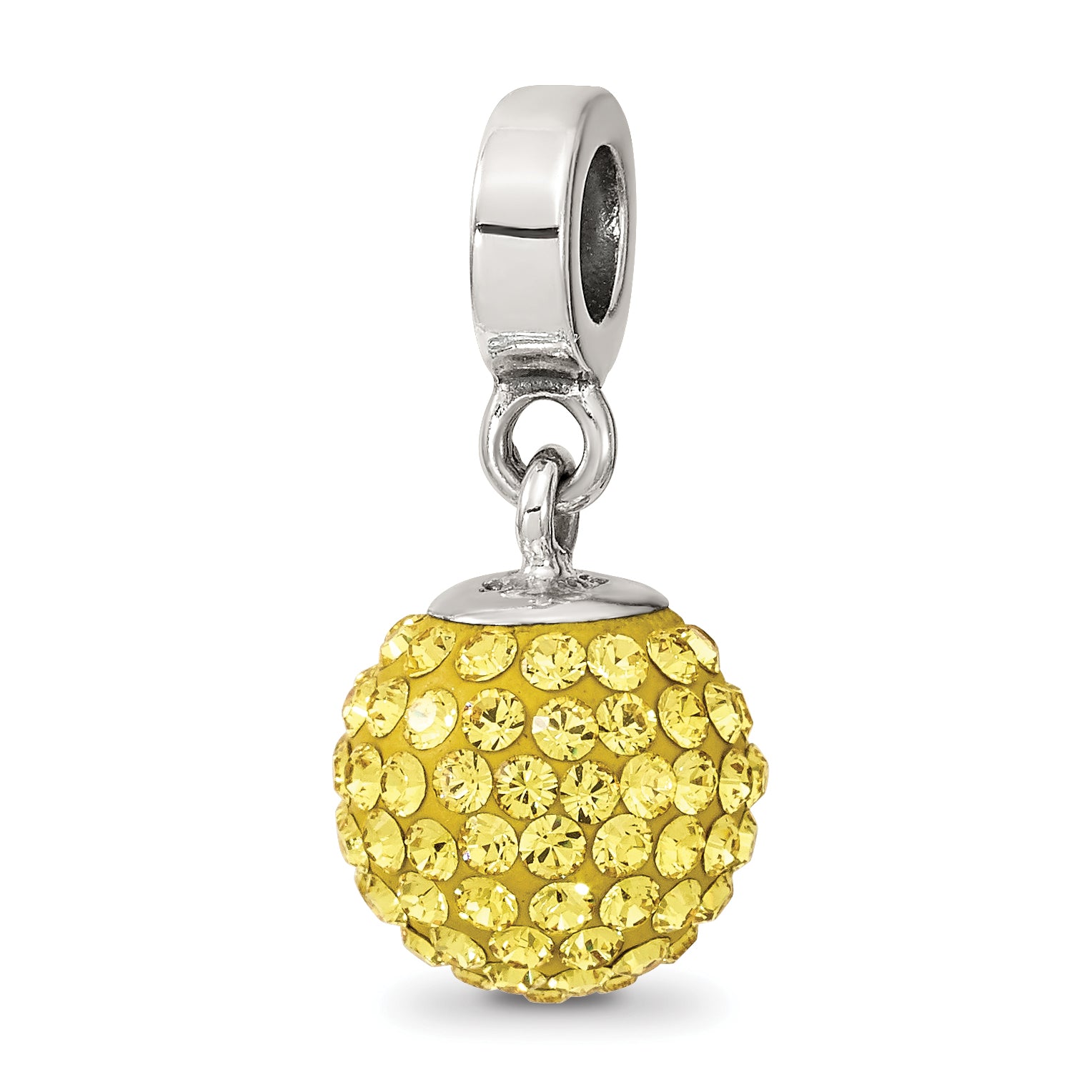 Sterling Silver Reflections Nov Preciosa Crystal Ball Dangle Bead Main image