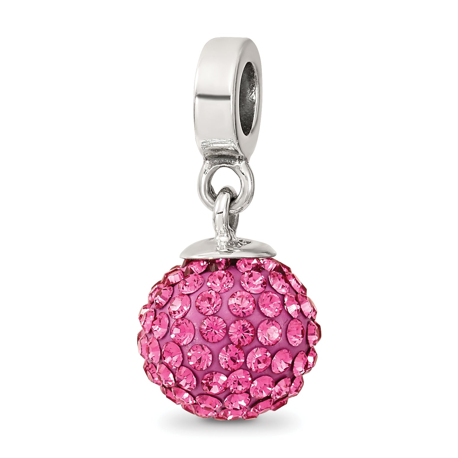 Sterling Silver Reflections Oct Preciosa Crystal Ball Dangle Bead Main image