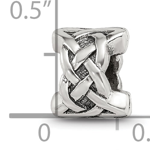 Sterling Silver 925 Celtic Bead with Antiqued Finish  Solid and Themed Design