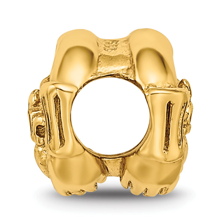 Sterling Silver 925 Gold-Plated Claddagh Bead with Polished Finish